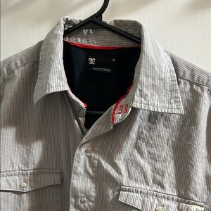 DC Men's Gray Pinstripe Shirt Jacket